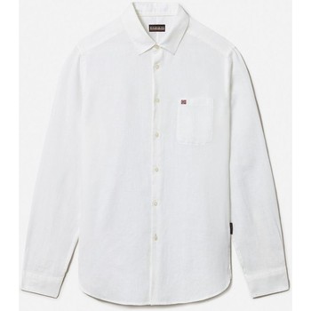 textil Hombre Camisas manga larga Napapijri G-CRETON NP0A4G2Z-002 BRIGHT WHITE Blanco