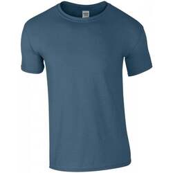 textil Hombre Camisetas manga larga Gildan Soft Style Azul