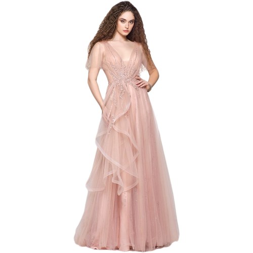textil Mujer Vestidos largos Impero Couture ZH68501 Beige