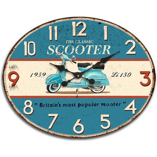 Casa Relojes Signes Grimalt Reloj Pared Scooter Azul