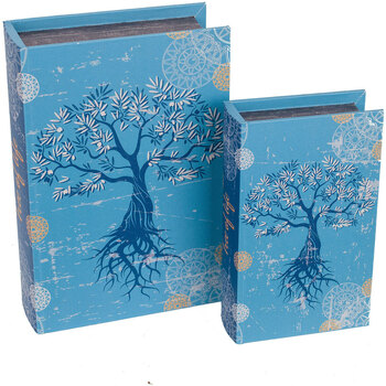 Casa Cestas / cajas y papelera Signes Grimalt Caja Libro Árbol de la Vida 2 Unidades Azul