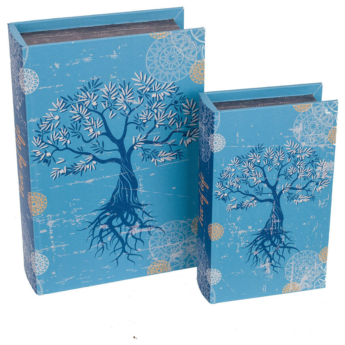 Casa Cestas / cajas y papelera Signes Grimalt Caja Libro Árbol de la Vida 2 Unidades Azul