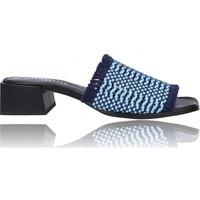 Zapatos Mujer Sandalias Luis Gonzalo Zueco Trenzado de Piel para Mujer de  5292M Azul