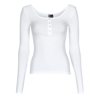 textil Mujer Camisetas manga larga Pieces PCKITTE LS TOP Blanco