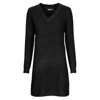 textil Mujer Vestidos cortos Pieces PCELLEN LS V-NECK KNIT DRESS Negro