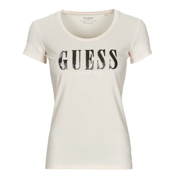 textil Mujer Camisetas manga corta Guess FANNY SS Beige