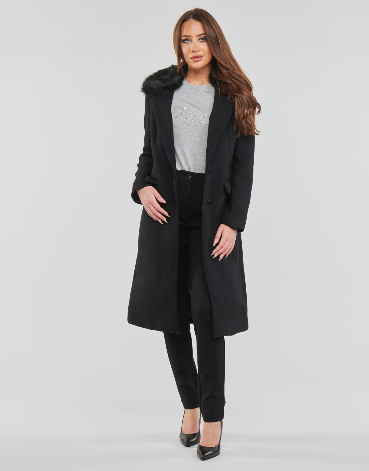textil Mujer Abrigos Guess LAURENCE COAT Negro