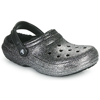 Zapatos Mujer Zuecos (Clogs) Crocs CLASSIC GLITTER LINED CLOG Negro / Plateado
