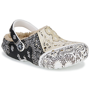 Zapatos Mujer Zuecos (Clogs) Crocs CLASSIC LINED BANDANA CLOG Blanco / Beige / Negro