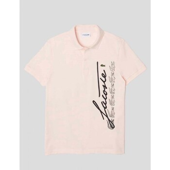 textil Hombre Camisetas manga corta Lacoste POLO  REGULAR FIT CON FIRMA PINK CHAIR Rosa