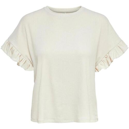 textil Mujer Tops y Camisetas Only ONLMARLA S/L GLITTER TOP Beige