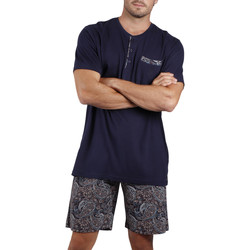textil Hombre Pijama Admas Pantalones cortos de pijama camiseta Cachemire Azul