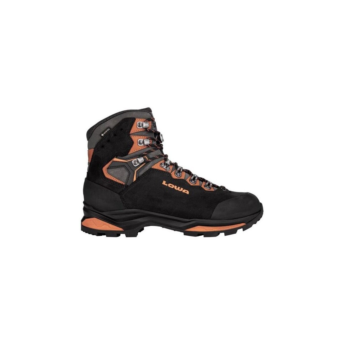 Zapatos Hombre Senderismo Lowa Botas Camino Evo GTX Hombre Black/Orange Negro