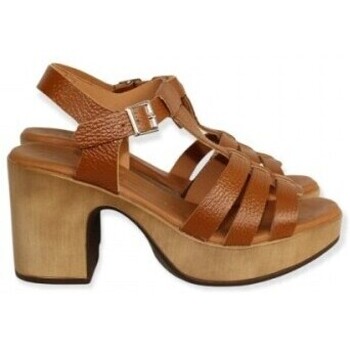Zapatos Mujer Botas Dada sandalia tipo cangrejera semicuña 6 cm efecto madera Marrón