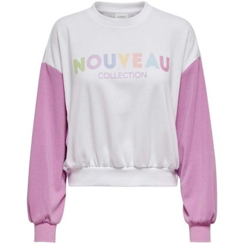 textil Mujer Sudaderas Only ONLNOLIA L/S COLOUR O-NECK BOX SWT Blanco