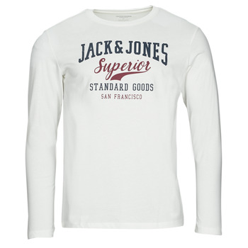 textil Hombre Camisetas manga larga Jack & Jones JJELOGO TEE LS O-NECK 2 COL Blanco