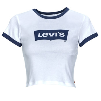 textil Mujer Camisetas manga corta Levi's GRAPHIC RINGER MINI TEE Bright / Blanco / Azul sargasso / Sea