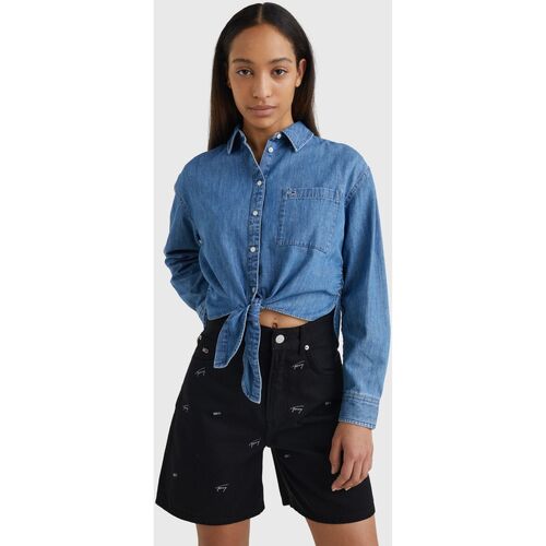 textil Mujer Camisetas sin mangas Tommy Hilfiger TOP CHAMBRAY  MUJER Azul