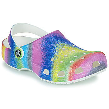 Zapatos Niños Zuecos (Clogs) Crocs Classic Spray Dye Clog K Blanco / Multicolor