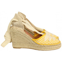 Zapatos Mujer Botas Lolas alpargata con cuña 7 cuerdas y plataforma en tejido vichy Amarillo
