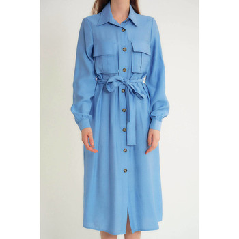 textil Mujer Vestidos Robin-Collection Dames Lange Jurk M Blauw Azul