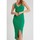 textil Mujer Vestidos Robin-Collection Vestido Mujer Canalé Elástico T Verde