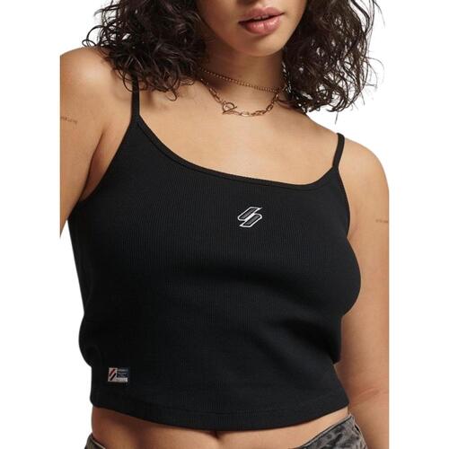 textil Mujer Tops y Camisetas Superdry CODE ESSENTIAL STRAPPY TANK Negro