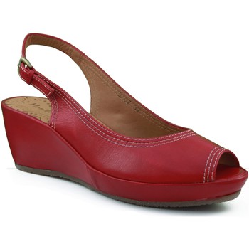 Zapatos Mujer Sandalias Montesinos CON CUÑA MUY Y Rojo