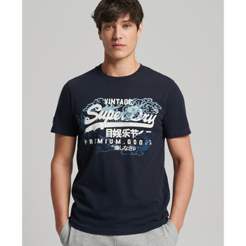 textil Hombre Camisetas manga corta Superdry CAMISETA VL NARRATIVE  HOMBRE Azul