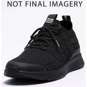 Zapatos Hombre Zapatillas bajas FitFlop VITAMIN FF KNIT SPORTS TRAINERS ALL BLACK Negro