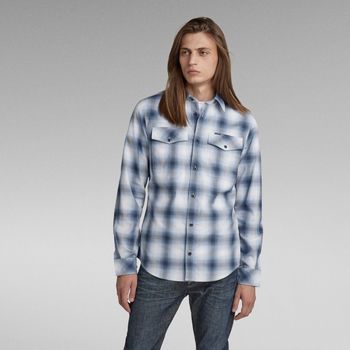 textil Hombre Camisas manga larga G-Star Raw D20165-D122 MARINE-D144 WHITE BLUE 