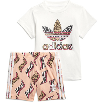 textil Niños Conjuntos chándal adidas Originals - Tuta bianco/rosa GN2228 Blanco