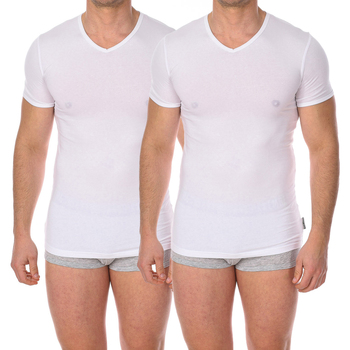 textil Hombre Camisetas manga corta Bikkembergs BKK1UTS02BI-WHITE Blanco