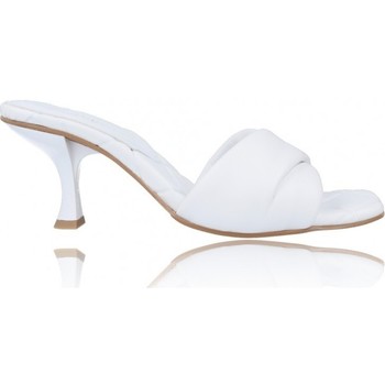 Zapatos Mujer Sandalias Calzados Vesga Zueco Sandalias de Piel para Mujer de Foos Marbella 01 Blanco