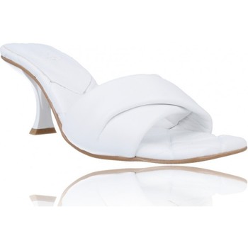 Calzados Vesga Zueco Sandalias de Piel para Mujer de Foos Marbella 01 Blanco