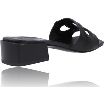 Calzados Vesga Zuecos Sandalias de Piel para Mujer de Foos Alissa 02 Negro