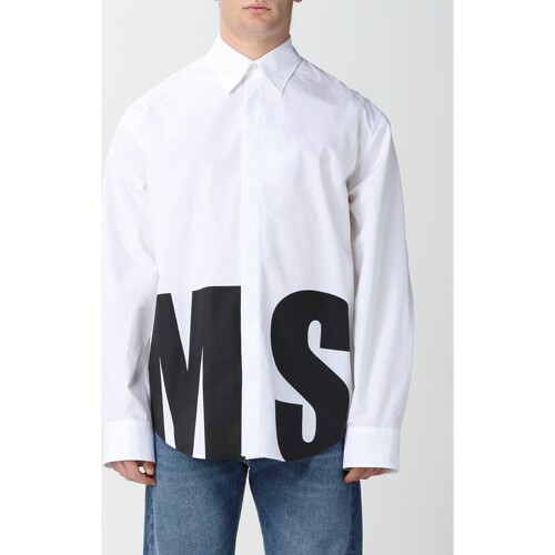 textil Hombre Camisas manga larga Msgm 3240ME19X227001 01 Blanco