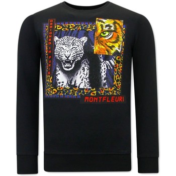 textil Hombre Sudaderas Tony Backer Heren Sweater Met Print Tiger Negro
