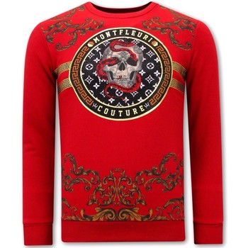 textil Hombre Sudaderas Tony Backer Heren Sweater Met Print Snake Skull Rojo