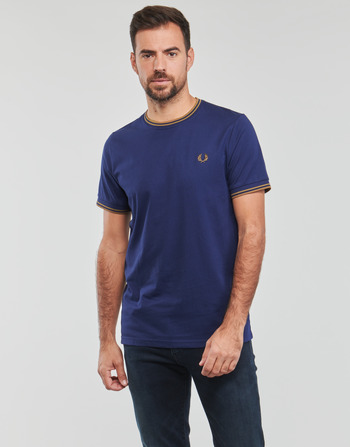 textil Hombre Camisetas manga corta Fred Perry TWIN TIPPED T-SHIRT Azul