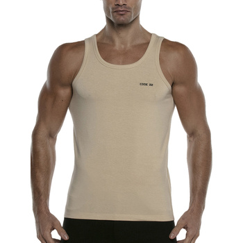 textil Hombre Camisetas sin mangas Code 22 Código Básico22 Tank Top Beige