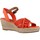 Zapatos Mujer Sandalias Tommy Hilfiger WEBBING LOW WEDGE Naranja
