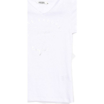 textil Niña Camisetas manga corta Kaporal Tee-Shirt Fille Fauve Blanc Blanco