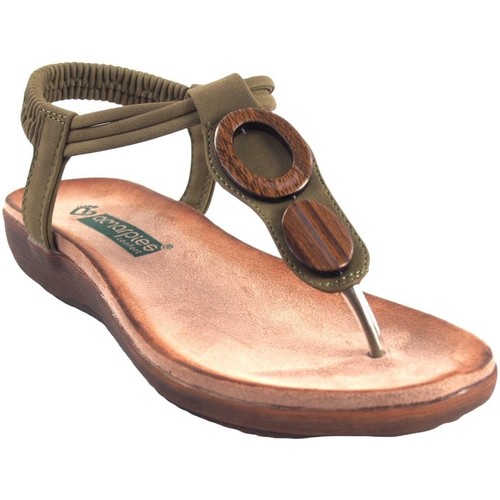 Zapatos Mujer Multideporte Amarpies Sandalia señora  17063 abz kaki Verde