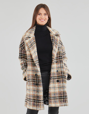 textil Mujer Abrigos Desigual COAT DUKE Crudo / Gris / Mostaza