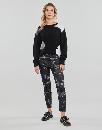 textil Mujer Pantalones con 5 bolsillos Desigual PANT_NEWS Negro / Blanco