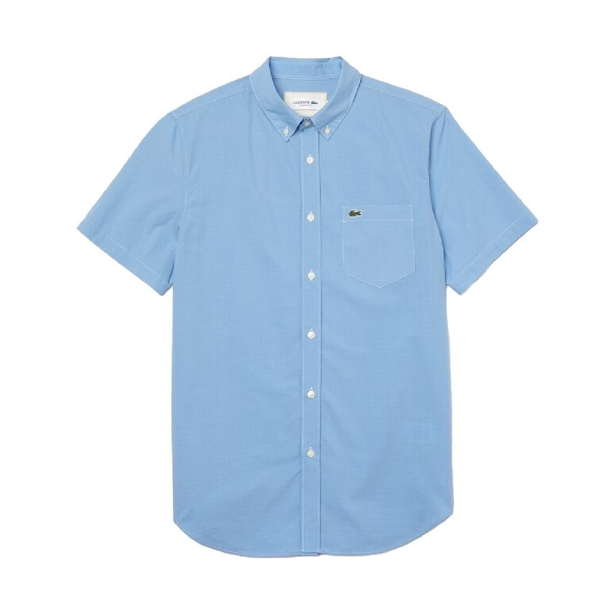 textil Hombre Camisas manga larga Lacoste - Camisa Regular Fit Azul
