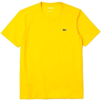 textil Hombre Camisetas manga corta Lacoste SPORT - Camiseta Transpirable Logo Amarillo