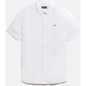 textil Hombre Camisas manga larga Napapijri G-CRETON SS - MP0A4G31-002 BRIGHT WHITE Blanco