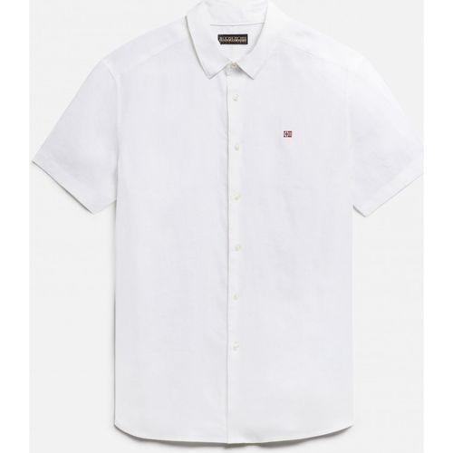 textil Hombre Camisas manga larga Napapijri G-CRETON SS - MP0A4G31-002 BRIGHT WHITE Blanco